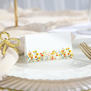 Carte De Placement Elégante aquarelle Fleurs sauvages Mariage floral