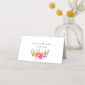 Carte De Placement Elégante aquarelle Fleurs vives Mariage floral (Dos)