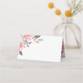 Carte De Placement Elégante aquarelle Floral Rose Rose Mariage robe (Dos)