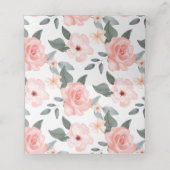 Carte De Placement Elégante aquarelle Floral Rose Rose Mariage robe (Intérieur déplié)