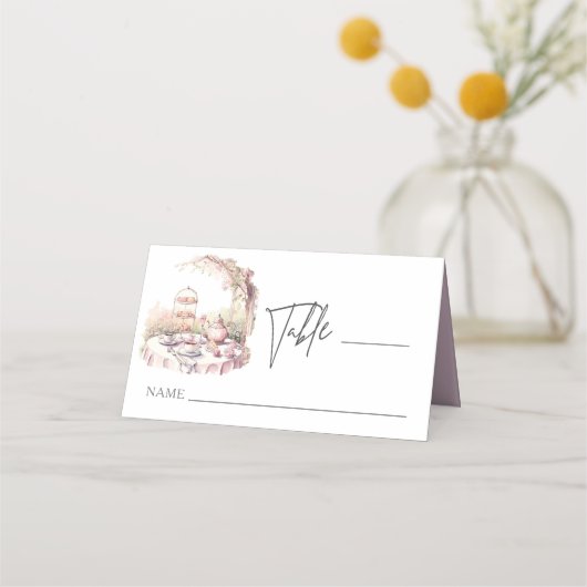 Carte De Placement Elégante aquarelle Jardin Mariage (Devant)