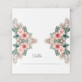 Carte De Placement Elégante aquarelle Mariage floral tropical (Extérieur déplié)