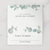 Carte De Placement Elégante aquarelle moderne Eucalyptus Vert (Extérieur déplié)
