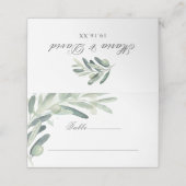 Carte De Placement Elégante aquarelle Olive Sprig Branche verte (Extérieur déplié)