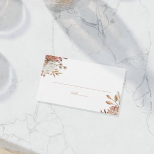 Carte De Placement Elégante aquarelle Terracotta Floral Mariage