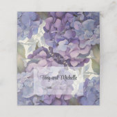 Carte De Placement Elégante aquarelle violet rouille hydrangée floral (Extérieur déplié)