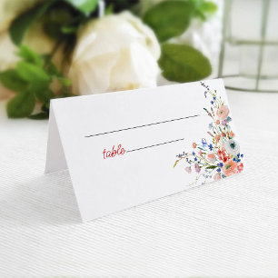 Carte De Placement Élégante Baby Shower Florale de Mariée