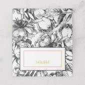 Carte De Placement Élégante Black & Gold Wedding Party Plaques (Extérieur déplié)