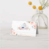 Carte De Placement Élégante Blush Rose Floral High Tea Party (Dos)