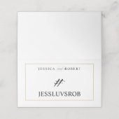 Carte De Placement Élégante bordure en or noir et blanc (Extérieur déplié)