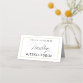 Carte De Placement Élégante bordure en or noir et blanc (Devant)