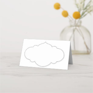 Carte De Placement Elégante bordure noir et blanc blanc Table blanche