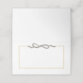 Carte De Placement Elégante bordure or noir Bow (Extérieur déplié)
