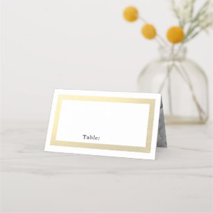 Carte De Placement Elégante bordure or noir Table Guest Marbre