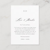 Carte De Placement Élégante calligraphie Aimer & Merci Mariage modern (Devant)