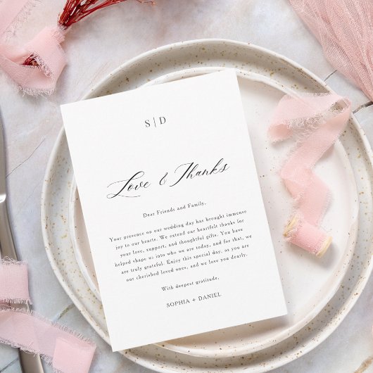 Carte De Placement Élégante calligraphie Aimer & Merci Mariage modern