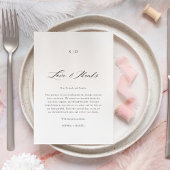 Carte De Placement Élégante calligraphie Aimer & Merci Mariage modern