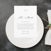 Carte De Placement Élégante calligraphie Aimer & Merci Mariage modern