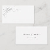 Carte De Placement Elégante calligraphie classique lieu de mariage vi (Devant / Derrière)