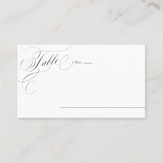 Carte De Placement Elégante calligraphie classique lieu de mariage vi (Devant)