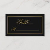 Carte De Placement Élégante calligraphie de script or sur Mariage noi (Devant)