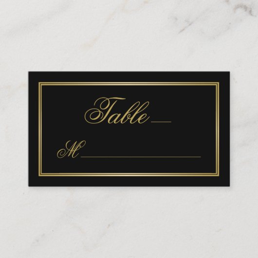 Carte De Placement Élégante calligraphie de script or sur Mariage noi (Devant)