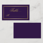 Carte De Placement Élégante calligraphie de script or sur Mariage vio (Devant / Derrière)