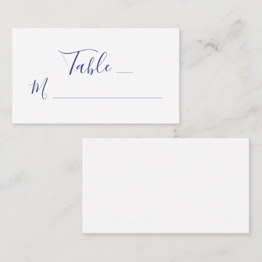 Carte De Placement Élégante calligraphie de script violet sur Mariage (Devant / Derrière)