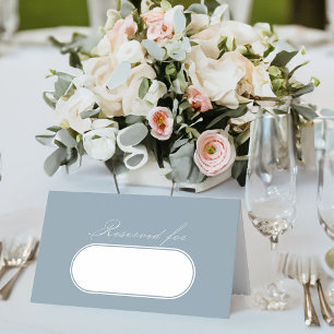 Carte De Placement Élégante calligraphie Dusty Blue Mariage Réservé