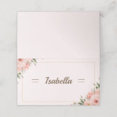 Carte De Placement Elégante carte de place pliée Blush Rose et Greene (Extérieur déplié)