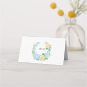 Carte De Placement Elégante carte de place pliée Mariage Hydrangea Bl (Dos)
