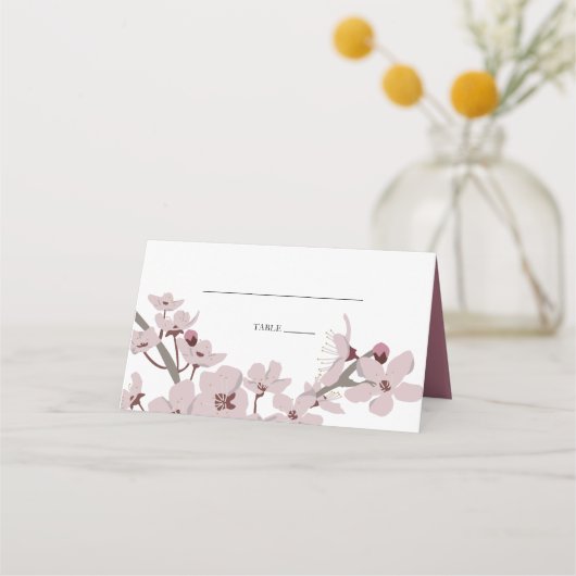 Carte De Placement Elégante carte Mariage Fleur de cerise Fleur (Devant)