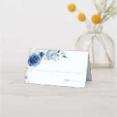 Carte De Placement Elégante carte Mariage Floral Bleu (Devant)