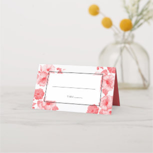 Carte De Placement Elégante carte Mariage Hibiscus Watercolor