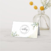 Carte De Placement Elégante carte Mariage Verdure et Aquarelle (Dos)