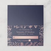 Carte De Placement Elégante collection de Mariages floraux Roses et m (Extérieur déplié)