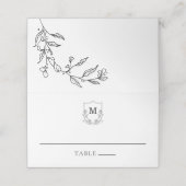 Carte De Placement Élégante crête noire et blanche (Extérieur déplié)