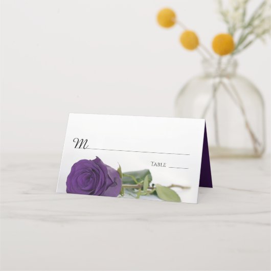 Carte De Placement Élégante écriture de Mariage Rose Royal Purple (Devant)