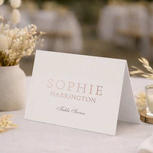 Carte de placement élégante en véritable feuille d