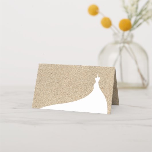 Carte De Placement Elégante Fête des mariées de plage blanc (Devant)