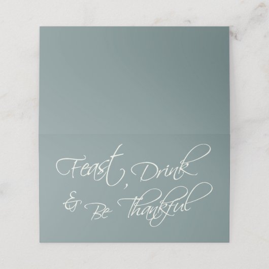 Carte De Placement Élégante fête moderne Thanksgiving Thankful (Extérieur déplié)