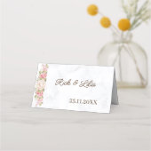 Carte De Placement Élégante Fleur Rose Mariage personnalisé (Dos)