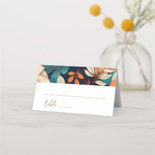 Carte De Placement Elégante Fleurs tropicales Mme M. Floral Mariage