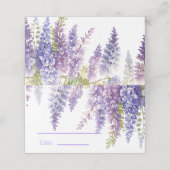 Carte De Placement Elégante glycine d'aquarelle violette florale (Extérieur déplié)