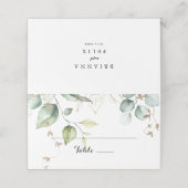 Carte De Placement Elégante Gold Greenery Carte Mariage Place (Extérieur déplié)