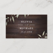 Carte De Placement Élégante grange bois rustique détails mariage (Dos)