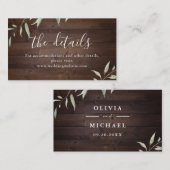 Carte De Placement Élégante grange bois rustique détails mariage (Devant / Derrière)