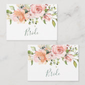 Carte De Placement Élégante mariée rose Mariage d'abricot rose (Devant / Derrière)