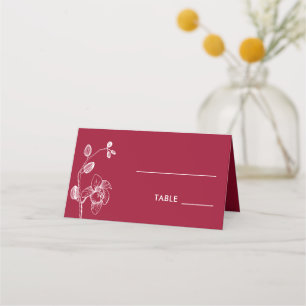 Carte De Placement Elégante orchidée simple romantique mariage floral