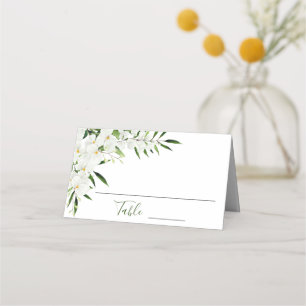 Carte De Placement Elégante Orchidées Blanches Mariage floral bohème